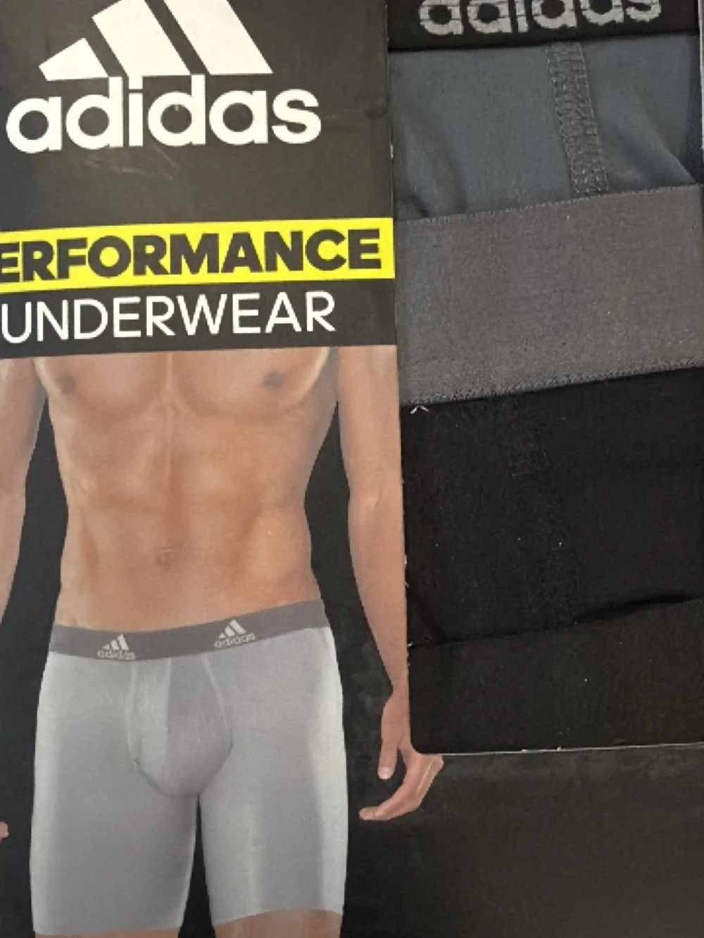 9 pairs - adidas Performance (3)  3-Pack Boxer Briefs - Black & Gray underwear